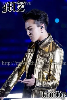 Fashion Nigthclub Bar dj singer Male Gold motorcycle Leather Jacket costumes Party stage show performance coat men's outwear
Fashion Nigthclub Bar dj singer Male Gold motorcycle Leather Jacket costumes Party stage show performance coat men's outwear