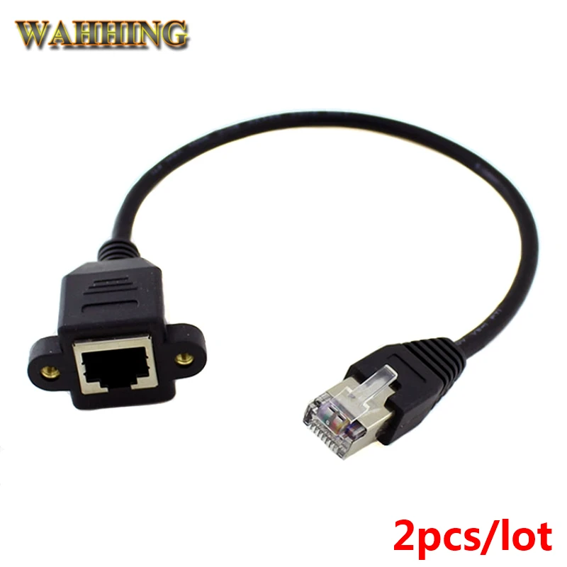 2pcs 8Pin RJ45 Male to Female Cable Adapter with Screws Lock Panel Mount RJ45 Ethernet LAN Network Extension Cable Cord T177
2pcs 8Pin RJ45 Male to Female Cable Adapter with Screws Lock Panel Mount RJ45 Ethernet LAN Network Extension Cable Cord T177