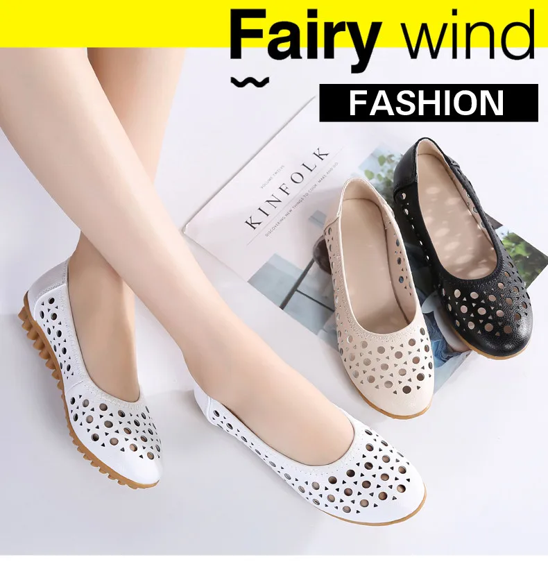 CAGILKZEL Shoes Women Flats 2019 Loafers Woman Genuine Leather Female Moccasins Ladies Ballerina Flats Shoes creepers (6)