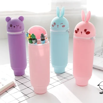 Creative Silicone Pencil Bag Stationery Cartoon Children PencilCase Cute Bear Rabbit Large Capacity Pencil Case School Supplies
Creative Silicone Pencil Bag Stationery Cartoon Children PencilCase Cute Bear Rabbit Large Capacity Pencil Case School Supplies