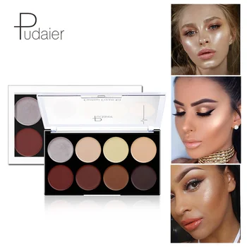 

Pudaier 8Color Highlighter Bronzer Contour Cream Kit Natural 3d Face Makeup Palette Brighten Concealer Highlight Makeup Cosmetic