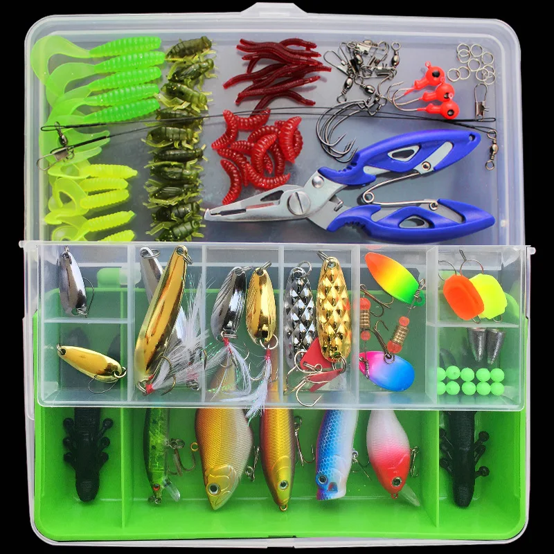 101Pcs/Set Multi-Function Fishing Lure Tool Set Artificial Bait Set For Fishing Accessories With Fishing Tools Tackle Box
101Pcs/Set Multi-Function Fishing Lure Tool Set Artificial Bait Set For Fishing Accessories With Fishing Tools Tackle Box