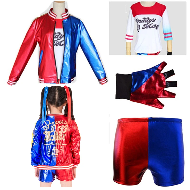 5Pcs Girls Kids Batman suicide squad Harry Quinn Cosplay costume clown costumes full set of accessories Halloween Wigs and glove
5Pcs Girls Kids Batman suicide squad Harry Quinn Cosplay costume clown costumes full set of accessories Halloween Wigs and glove