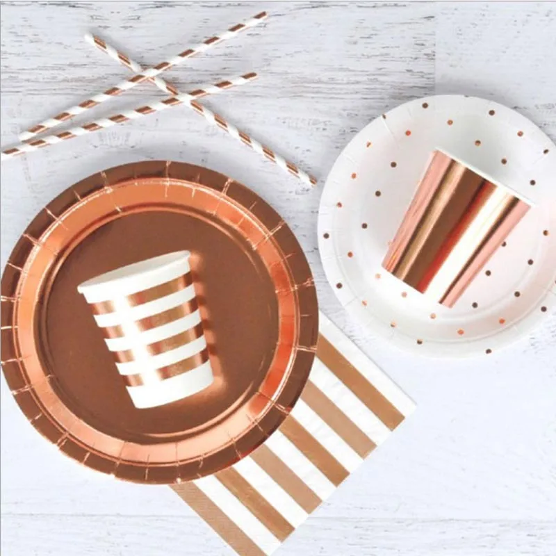 Rose Gold Party Supplies Disposable Tableware Papper Cup Plate Straws birthday party decorations kids Baby Shower Party Decor
Rose Gold Party Supplies Disposable Tableware Papper Cup Plate Straws birthday party decorations kids Baby Shower Party Decor