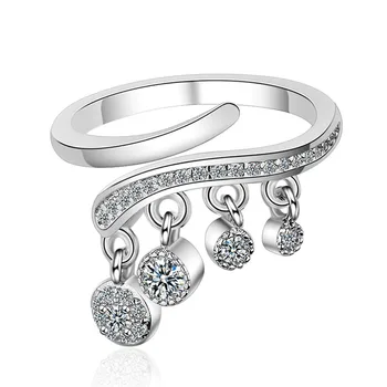 XIYANIKE 925 Sterling Silver Luxurious Crystal Tassel Pendant Ring Twist Design Cubic Zirconia Adjustable Fine Finger Jewelry
XIYANIKE 925 Sterling Silver Luxurious Crystal Tassel Pendant Ring Twist Design Cubic Zirconia Adjustable Fine Finger Jewelry