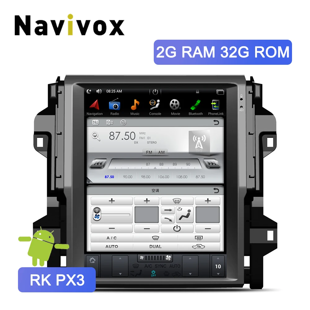 Navivox Vertical Screen Auto A/C Conditioner Car Multimedia Player Android 7.1 For Toyota Fortuner/Hilux Revo 2016 2017 2018 RDS 
Navivox Vertical Screen Auto A/C Conditioner Car Multimedia Player Android 7.1 For Toyota Fortuner/Hilux Revo 2016 2017 2018 RDS