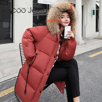 Jocoo Jolee Parka Women Winter New Hat Colored Collar Big Fur Down Parka Thicken Long Coat Casual Jacket Overcoat Plus Size 3XL
Jocoo Jolee Parka Women Winter New Hat Colored Collar Big Fur Down Parka Thicken Long Coat Casual Jacket Overcoat Plus Size 3XL