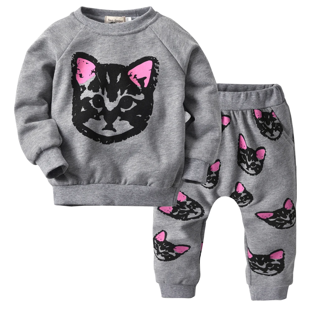 Baby Clothing Sets 2019 Spring Infant Newborn Boy Girl Unisex Cartoon Long Sleeved T-shirts+Pants 2PCS Outfits Bebes Tracksuits | Детская