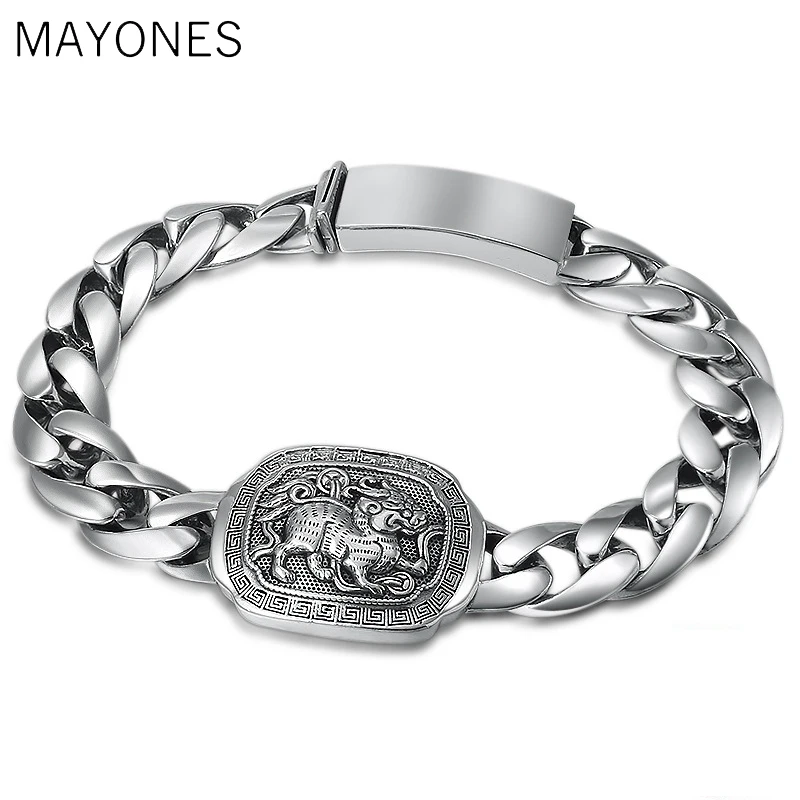 11mm 925 Sterling Silver Brave Troops Bracelet for Men Classic Vintage Thai Silver Domineering Men Bracelet Fashion Jewelry Gift
11mm 925 Sterling Silver Brave Troops Bracelet for Men Classic Vintage Thai Silver Domineering Men Bracelet Fashion Jewelry Gift
