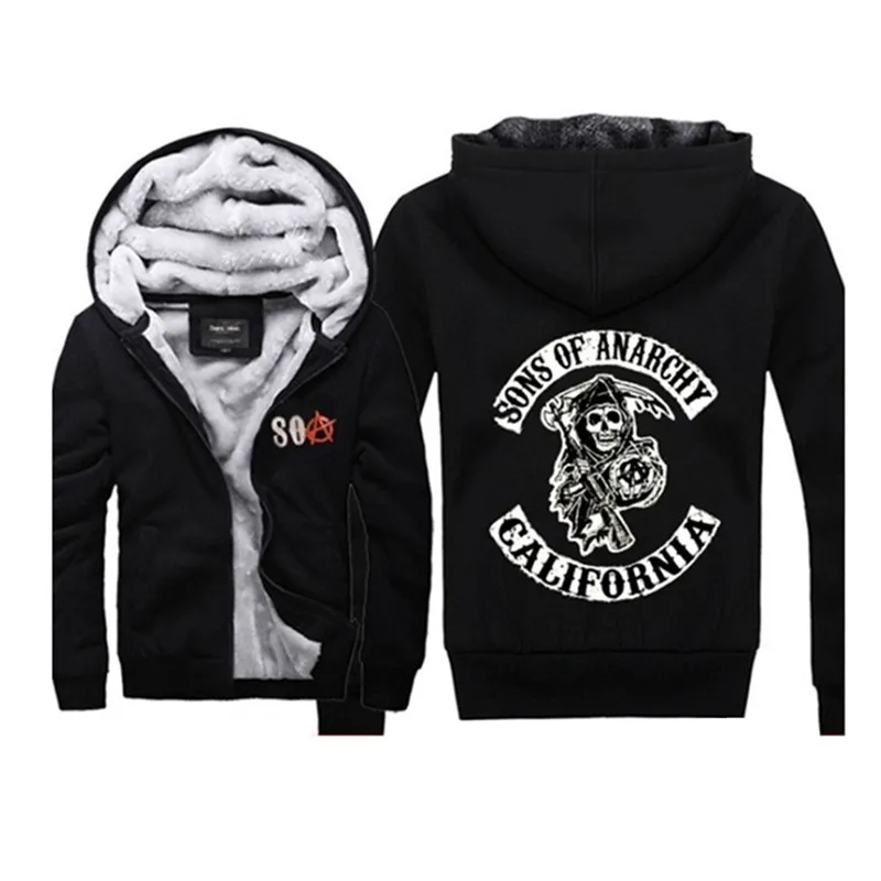 TV Sons of anarchy Print SOA Man Zipper big size Liberalism Coats Casual Sweatshirts Winter Thickened Punk Warm Hoodies Jackets
TV Sons of anarchy Print SOA Man Zipper big size Liberalism Coats Casual Sweatshirts Winter Thickened Punk Warm Hoodies Jackets