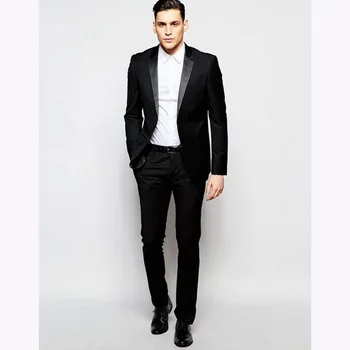 

2017 Antony Morato Tuxedo Black Super Slim Fit Men Suit Custom Made mens suits Tuxedos Groomsman Wedding terno (jacket+pants)
