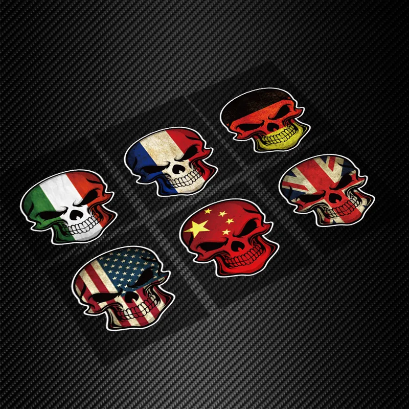 Italy France Germany USA UK China Flag Skull Badge Scary Car Styling Decal Reflective printing green car stickers
Italy France Germany USA UK China Flag Skull Badge Scary Car Styling Decal Reflective printing green car stickers