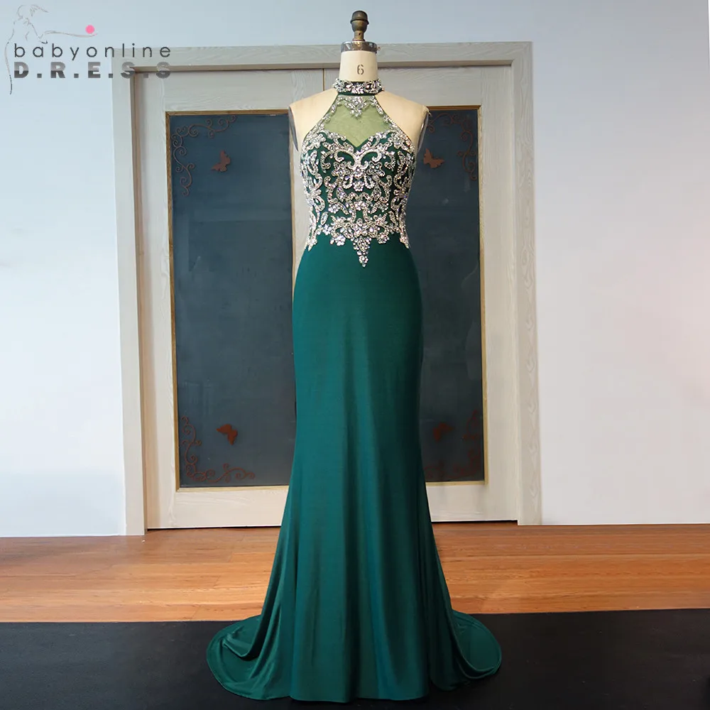 Sexy Transparent Green Halter Neck Mermaid Prom Dresses Long Luxury Beaded Crystals Sleeveless Evening Party Dresses
Sexy Transparent Green Halter Neck Mermaid Prom Dresses Long Luxury Beaded Crystals Sleeveless Evening Party Dresses