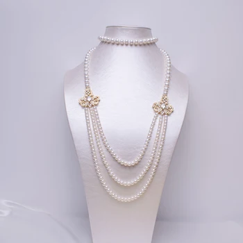 Genuine Pearl Necklace With Multistrand 100% Handmade Craft Pearl Necklace Inner Length 75cm White Strong Luster Pearl Gifts
Genuine Pearl Necklace With Multistrand 100% Handmade Craft Pearl Necklace Inner Length 75cm White Strong Luster Pearl Gifts