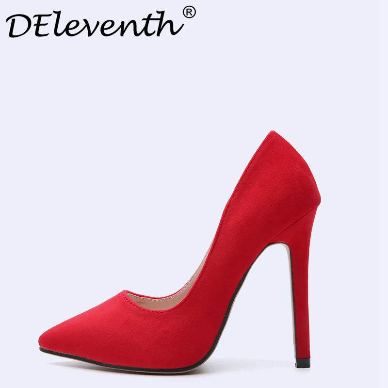 DEleventh/Новые модные женские туфли лодочки на высоком тонком каблуке большие