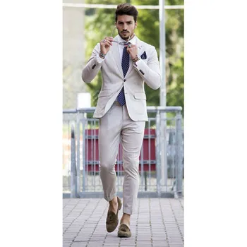 2019 New beige Men Suit Slim Custom Fit Tuxedo Bridegroom Business Formal Dress Wedding Dress 2 Pieces mens suits (Jacket+Pants)
2019 New beige Men Suit Slim Custom Fit Tuxedo Bridegroom Business Formal Dress Wedding Dress 2 Pieces mens suits (Jacket+Pants)