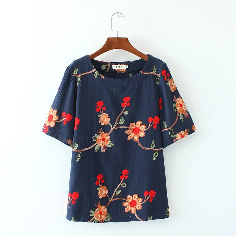 Plus size Tops Tees Summer 2018 Embroidered Cotton Linen T Shirt Female Embroidery Tshirt Top Tee Women T-shirt Female Clothes
Plus size Tops Tees Summer 2018 Embroidered Cotton Linen T Shirt Female Embroidery Tshirt Top Tee Women T-shirt Female Clothes