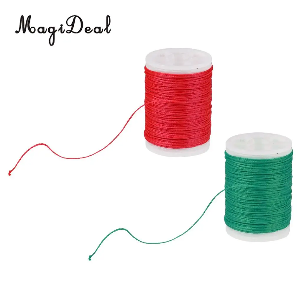 MagiDeal 2 Pieces 110m Strong Pull Archery Bow String Serving Material Bowstring Thread Protect Green + Red 