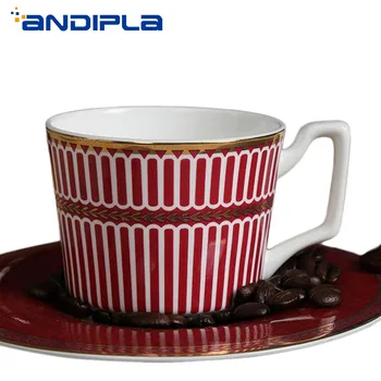 220ml Red Stripes Ceramic Bone China Coffee Mug Cup and Saucer Spoon Set Espresso Afternoon Tea Water Glass Milk Mug Drinkware
220ml Red Stripes Ceramic Bone China Coffee Mug Cup and Saucer Spoon Set Espresso Afternoon Tea Water Glass Milk Mug Drinkware