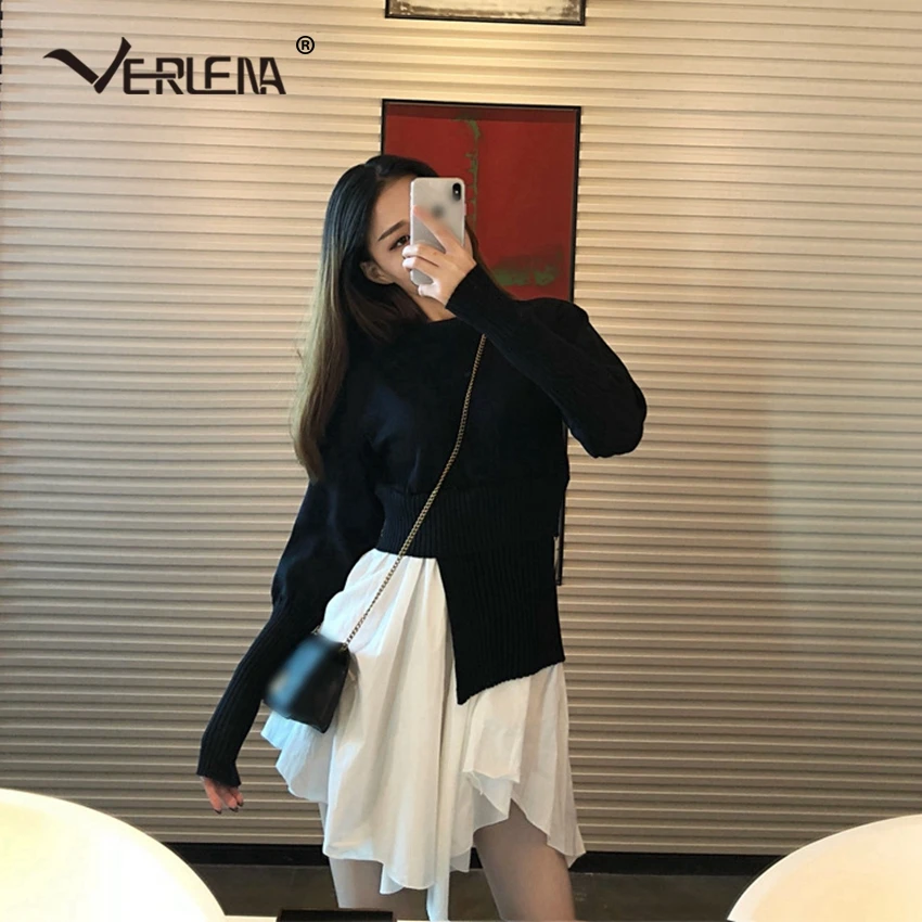 Verlena Long Sleeve Irregular Patchwork 2-in-1 Sweater Dress Women 2019 New Streetwear Korean Novelty Fake 2 Pieces Spring Dress
Verlena Long Sleeve Irregular Patchwork 2-in-1 Sweater Dress Women 2019 New Streetwear Korean Novelty Fake 2 Pieces Spring Dress