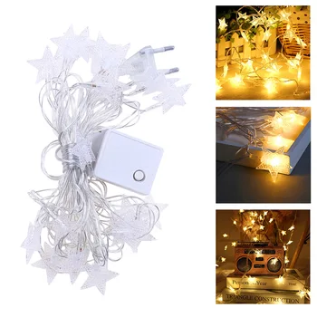 8 Function Mode Indoor Five-pointed Star String Light 3.7m 20 Leds Garland Fairy Light Outdoor Holiday Christmas Decoration Lamp
8 Function Mode Indoor Five-pointed Star String Light 3.7m 20 Leds Garland Fairy Light Outdoor Holiday Christmas Decoration Lamp