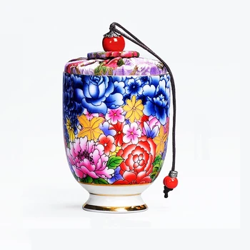 National Colorful Print Ceramic Tea Storage Box Tea Cans Mini Candy Jar Dried Fruit Container Dining Room Spices Storage Box
National Colorful Print Ceramic Tea Storage Box Tea Cans Mini Candy Jar Dried Fruit Container Dining Room Spices Storage Box