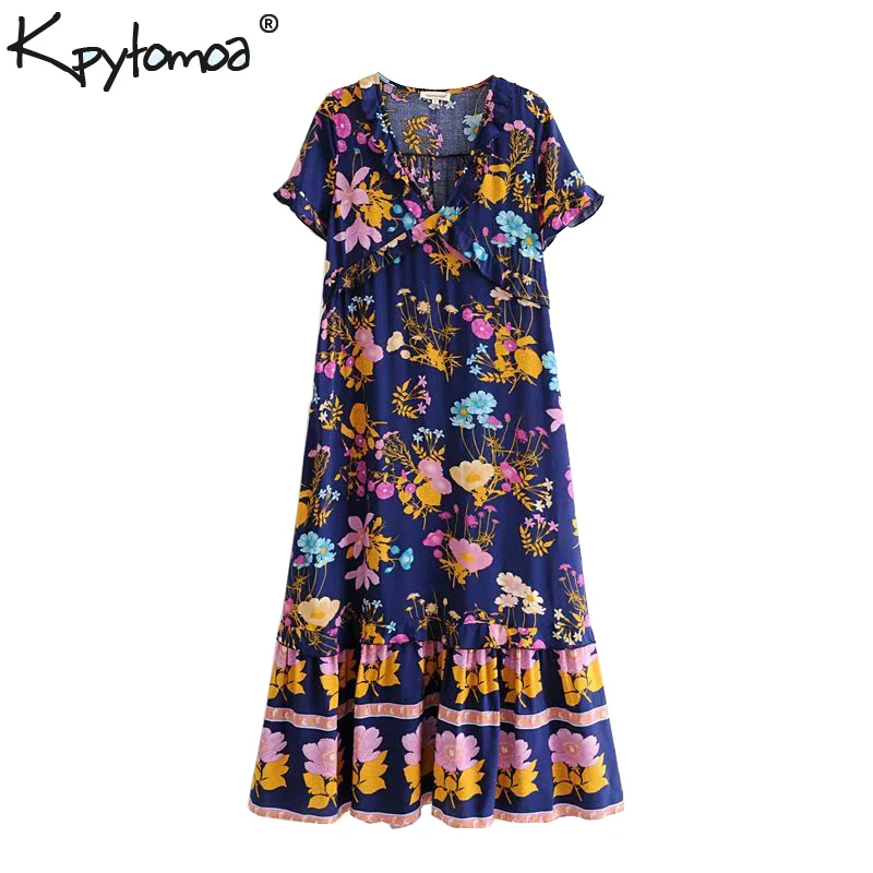 Boho Chic Summer Vintage Floral Print Ruffled Maxi Dress Women 2019 Fashion V Neck Short Sleeve Beach Dresses Vestidos Mujer
Boho Chic Summer Vintage Floral Print Ruffled Maxi Dress Women 2019 Fashion V Neck Short Sleeve Beach Dresses Vestidos Mujer