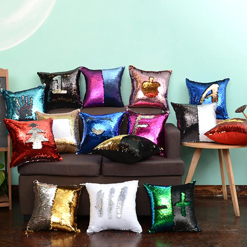 Creative DIY Mermaid Sequins Cushion Cover Magical Colorful Throw Pillow Case Two Color Changing Reversible Cushion Cover
Creative DIY Mermaid Sequins Cushion Cover Magical Colorful Throw Pillow Case Two Color Changing Reversible Cushion Cover