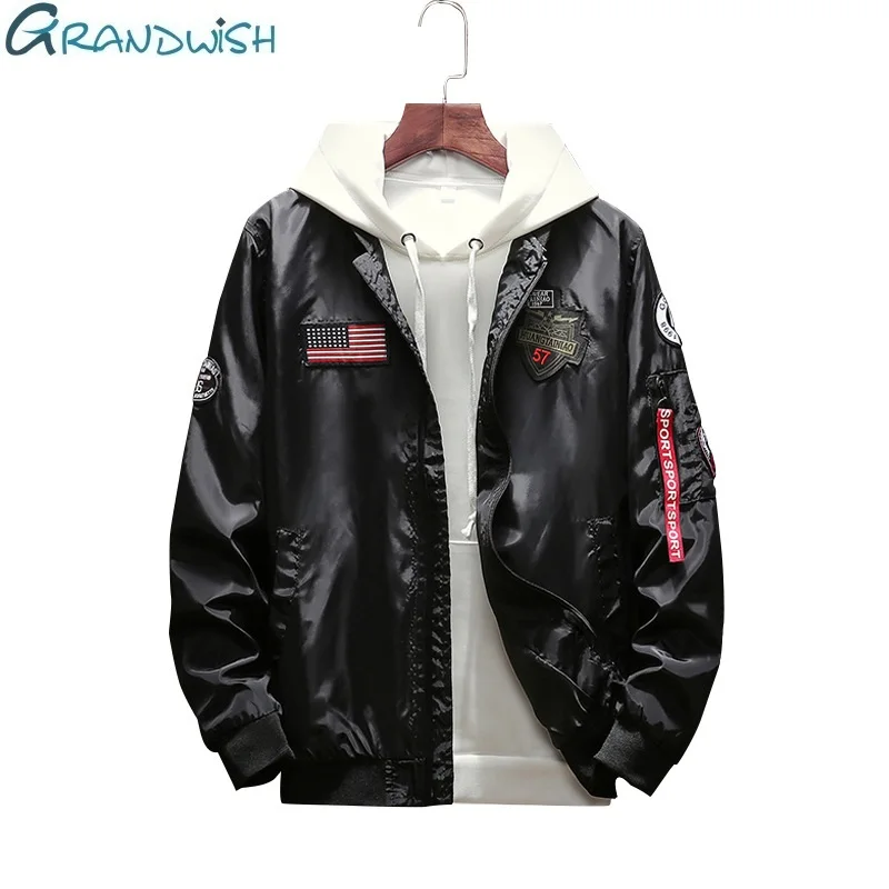 Grandwish Casual Bomber Jacket Men Pilot with Patches Mens Flight Jackets Stand Collar Hip Pop Spring Clothing Coat 4XL,DA112
Grandwish Casual Bomber Jacket Men Pilot with Patches Mens Flight Jackets Stand Collar Hip Pop Spring Clothing Coat 4XL,DA112