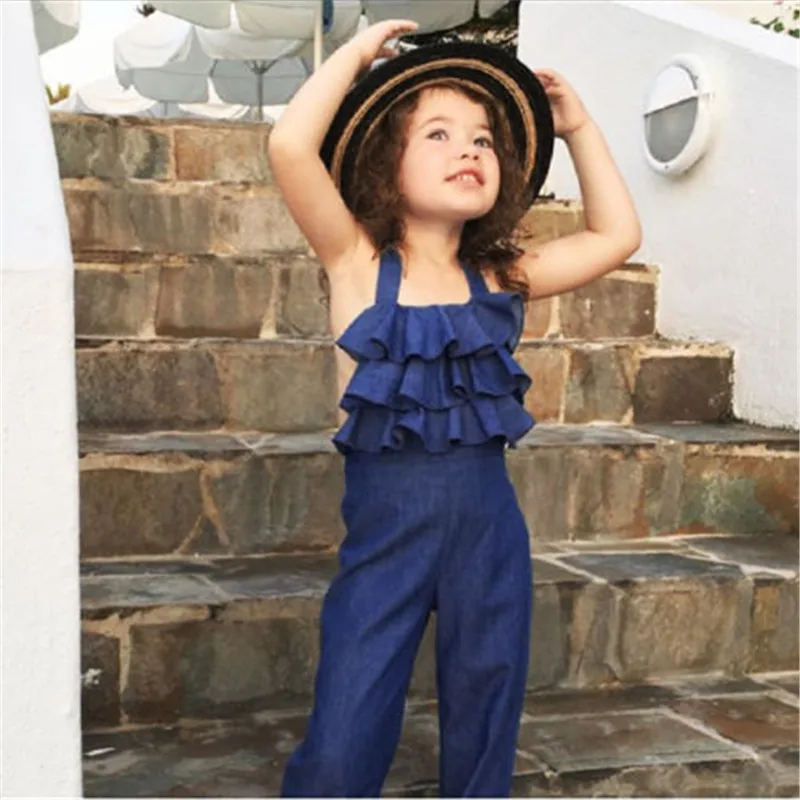 Toddlers Kids Denim Pants Clothes Girls Wide Leg Ruffles Bib Pants Jumpsuit Jeans Outfits Children Capri Clothes
Toddlers Kids Denim Pants Clothes Girls Wide Leg Ruffles Bib Pants Jumpsuit Jeans Outfits Children Capri Clothes