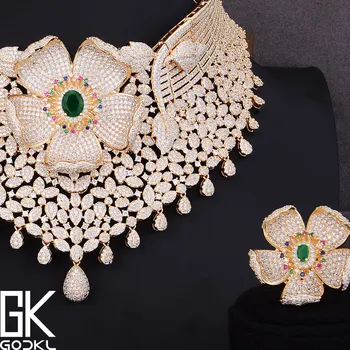 GODKI Luxury Flower Floral Cubic Zircon Nigerian Jewelry sets For Women wedding Indian Necklace Earring sets parure bijoux femme
GODKI Luxury Flower Floral Cubic Zircon Nigerian Jewelry sets For Women wedding Indian Necklace Earring sets parure bijoux femme