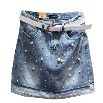 2020 spring summer Denim skirt fashion women beaded high waist patchwork package hip short jeans skirt a-line
2020 spring summer Denim skirt fashion women beaded high waist patchwork package hip short jeans skirt a-line