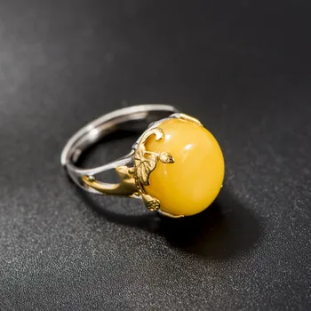 New 925 Silver Cloisonne Exaggerated Natural Honey Wax Ring
New 925 Silver Cloisonne Exaggerated Natural Honey Wax Ring