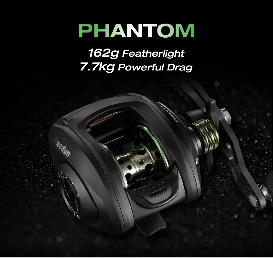 Piscifun Phantom Fishing Reel Carbon Fiber Ultralight 162G Dual Brake –  Bargain Bait Box