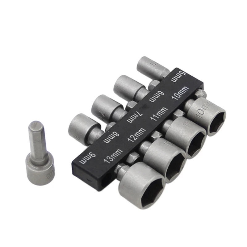 9pcs 1/4" Hex Shank Nut 5-13mm Magnetic Nut Driver Set Socket Adapter Driver Drill Bit Metric Socket Wrench Screw
9pcs 1/4" Hex Shank Nut 5-13mm Magnetic Nut Driver Set Socket Adapter Driver Drill Bit Metric Socket Wrench Screw