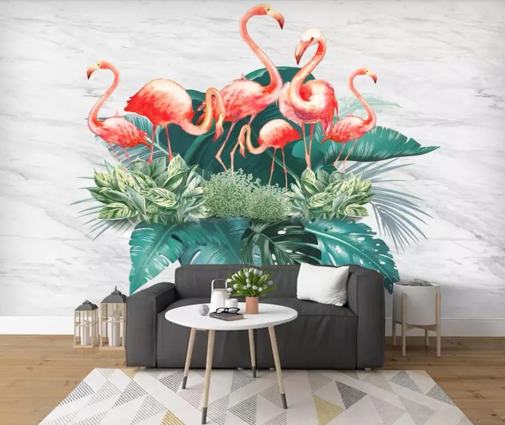 Modern Nordic jazz white stone pattern tropical plant flamingo background wall painting
Modern Nordic jazz white stone pattern tropical plant flamingo background wall painting