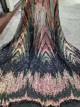 NEW African Lace Fabric, French Sequins Net Lace Noble Gold Sequins Fabrics High Quality African Black Tulle Sequins Lace Fabric
NEW African Lace Fabric, French Sequins Net Lace Noble Gold Sequins Fabrics High Quality African Black Tulle Sequins Lace Fabric