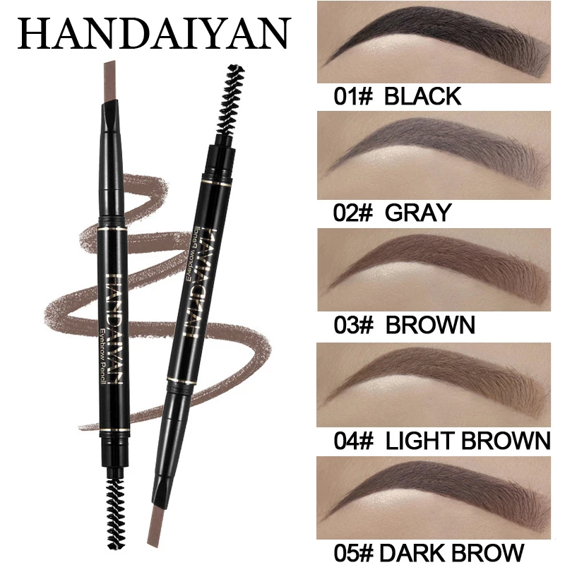 HANDAIYAN 5 Color Double Ended Eyebrow Pencil Waterproof Long Lasting No Blooming Rotatable Triangle Eye Brow Tattoo Pen
HANDAIYAN 5 Color Double Ended Eyebrow Pencil Waterproof Long Lasting No Blooming Rotatable Triangle Eye Brow Tattoo Pen