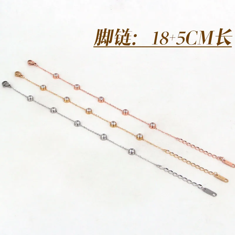 Fashion Stainless Steel Love Round Crystal Charm Chain Anklets Rose Gold Color 5 Zircon Foot Anklet Bracelet Woman Gift
Fashion Stainless Steel Love Round Crystal Charm Chain Anklets Rose Gold Color 5 Zircon Foot Anklet Bracelet Woman Gift