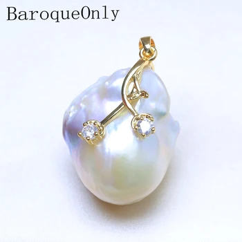 BaroqueOnly high quality natural freshwater WHITE baroque pearl unique pendants AAAA Zircon women gifts PO 
BaroqueOnly high quality natural freshwater WHITE baroque pearl unique pendants AAAA Zircon women gifts PO