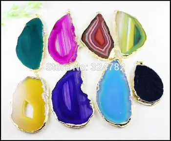 10pcs Gold Metal Nature Slice stone Pendant beads in Mix color,Charm Gem stone pendant Jewelry findings
10pcs Gold Metal Nature Slice stone Pendant beads in Mix color,Charm Gem stone pendant Jewelry findings