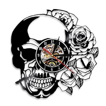 1Piece Skull With Rose Vinyl Record Wall Clock Handmade Gifts For Skull Collect Vintage Cool Living Room Interior Decor
1Piece Skull With Rose Vinyl Record Wall Clock Handmade Gifts For Skull Collect Vintage Cool Living Room Interior Decor