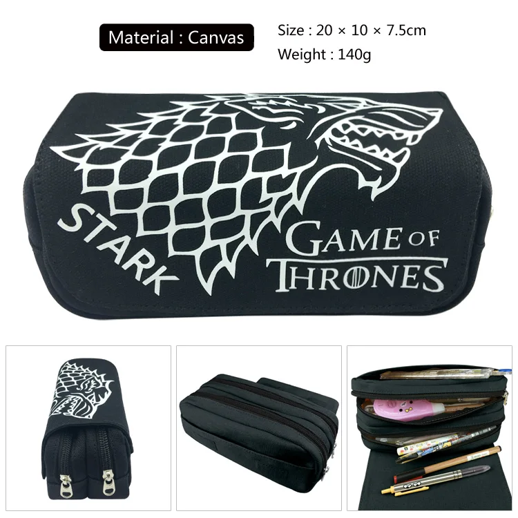 Game of Thrones House Stark Pencil Case Canvas Double Zip Pen Bag Stationery Makeup Pouch Office School Supplies Kids Gift
Game of Thrones House Stark Pencil Case Canvas Double Zip Pen Bag Stationery Makeup Pouch Office School Supplies Kids Gift