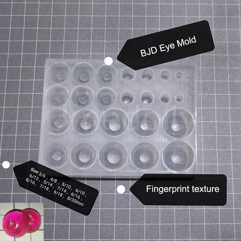 1PCS Fingerprint Texture 12mm 14mm 16mm 18mm 20mm Silicone SD BJD Eye Mold Base Pressure DIY BJD Eyes Material Accessories Tool
1PCS Fingerprint Texture 12mm 14mm 16mm 18mm 20mm Silicone SD BJD Eye Mold Base Pressure DIY BJD Eyes Material Accessories Tool