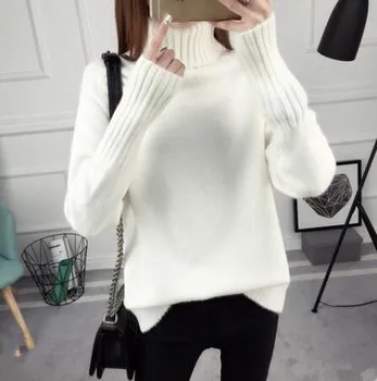 Fall and Winter 2019 New Loose High-necked Sweater Woman Korean Edition Long-sleeved Bottom Knitted Sweater Plushing and Thicken
Fall and Winter 2019 New Loose High-necked Sweater Woman Korean Edition Long-sleeved Bottom Knitted Sweater Plushing and Thicken