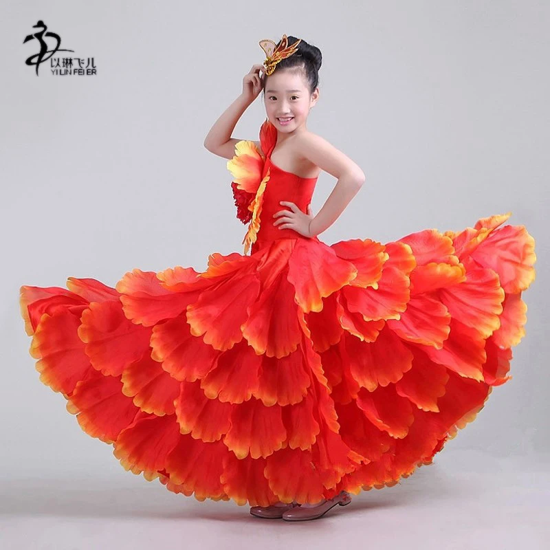 Kids Flamenco dance costume expansion dress BLUE RED PINK YELLOW GREEN 360Degree
Kids Flamenco dance costume expansion dress BLUE RED PINK YELLOW GREEN 360Degree