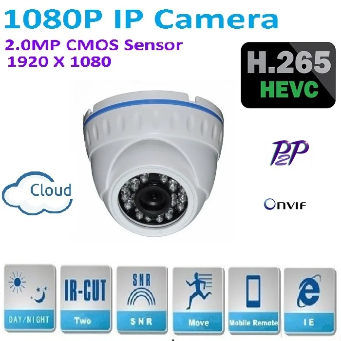 New mini H.265 2.0 Megapixel 1920*1080P Dome IP Camera Indoor home security Support P2P Android IOS ONVIF easy plug and play 
New mini H.265 2.0 Megapixel 1920*1080P Dome IP Camera Indoor home security Support P2P Android IOS ONVIF easy plug and play