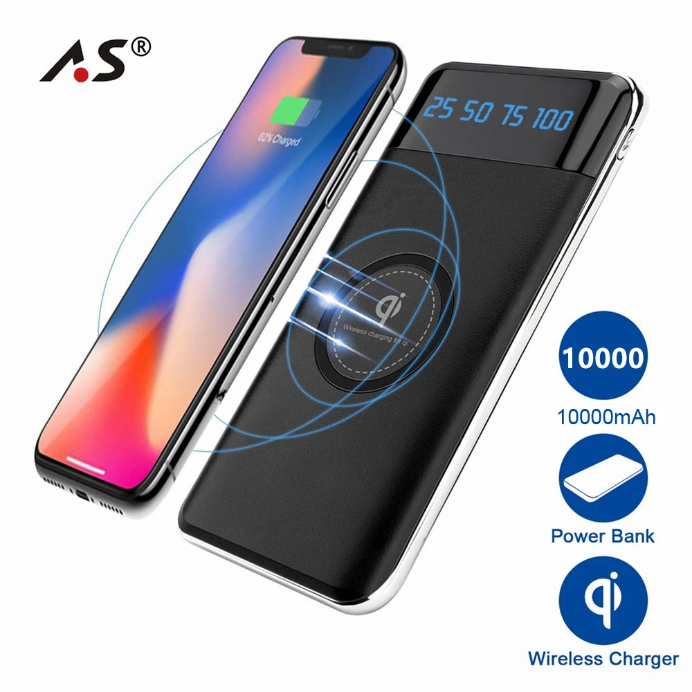A.S QI Wireless Charger Power Bank 10000mah with Digital Display 5V 2A 5W External Battery Powerbank for iPhone X Samsung Xiaomi
A.S QI Wireless Charger Power Bank 10000mah with Digital Display 5V 2A 5W External Battery Powerbank for iPhone X Samsung Xiaomi