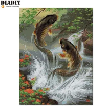 DIADIY diy handwork sets diamond pattern embroidery 100% full round drills fish cross stitch diamond mosaic painting animal
DIADIY diy handwork sets diamond pattern embroidery 100% full round drills fish cross stitch diamond mosaic painting animal