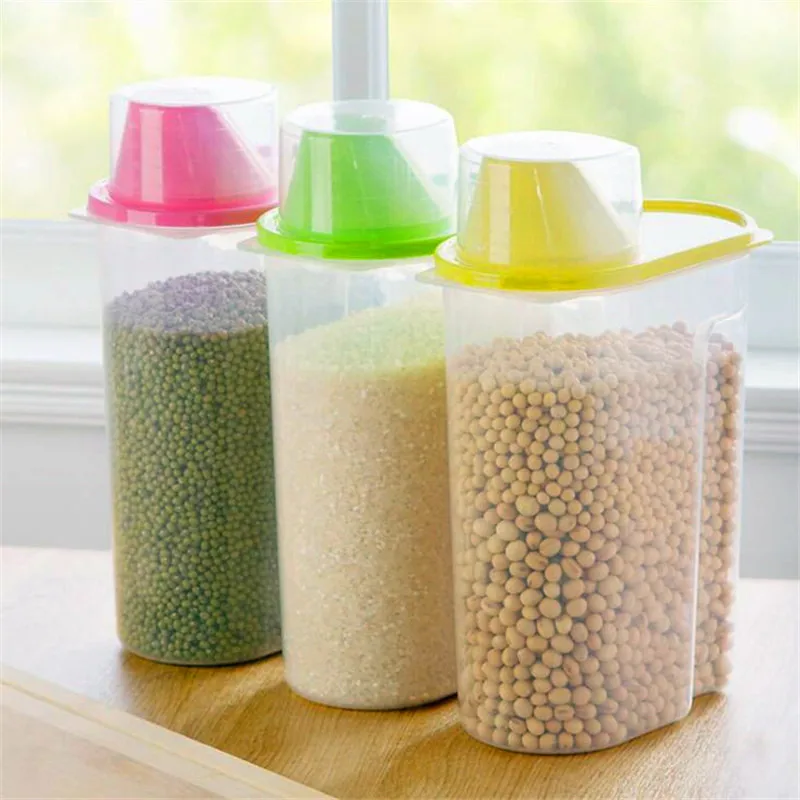 2L Plastic Cereal Dispenser Storage Box Kitchen Food Grain Rice Container Nice Kitchen Rice Storage Box Flour Grain Storage
2L Plastic Cereal Dispenser Storage Box Kitchen Food Grain Rice Container Nice Kitchen Rice Storage Box Flour Grain Storage